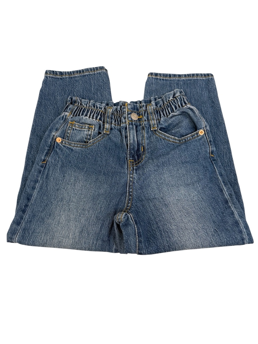 Cat & Jack Light Blue Paperbag Waist Denim Pants, Size 6